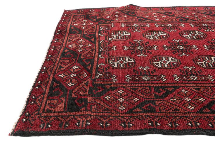 Detail image of 2' 7 x 15' 9 Hand Knotted Afghan Akhche Wool Runner Rug