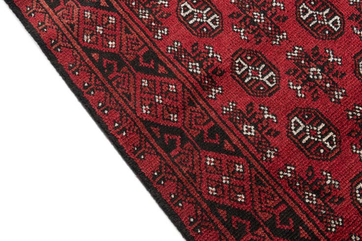 Detail image of 2' 7 x 15' 9 Hand Knotted Afghan Akhche Wool Runner Rug