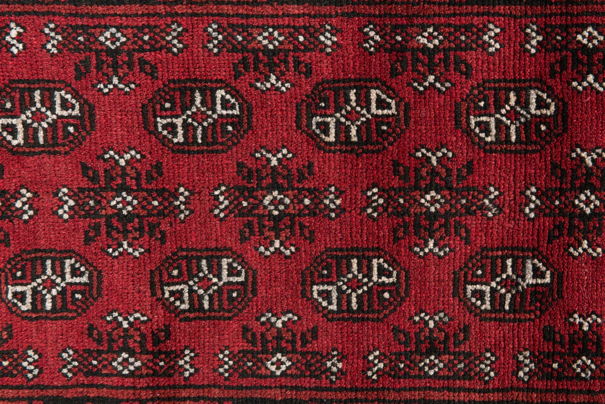 2' 7 x 15' 9 Hand Knotted Afghan Akhche Wool Runner Rug