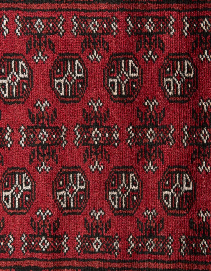 Detail image of 2' 7 x 15' 9  Hand Knotted Afghan Akhche Wool Runner Rug