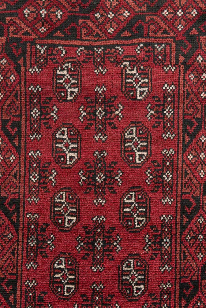 2' 7 x 15' 9 Hand Knotted Afghan Akhche Wool Runner Rug