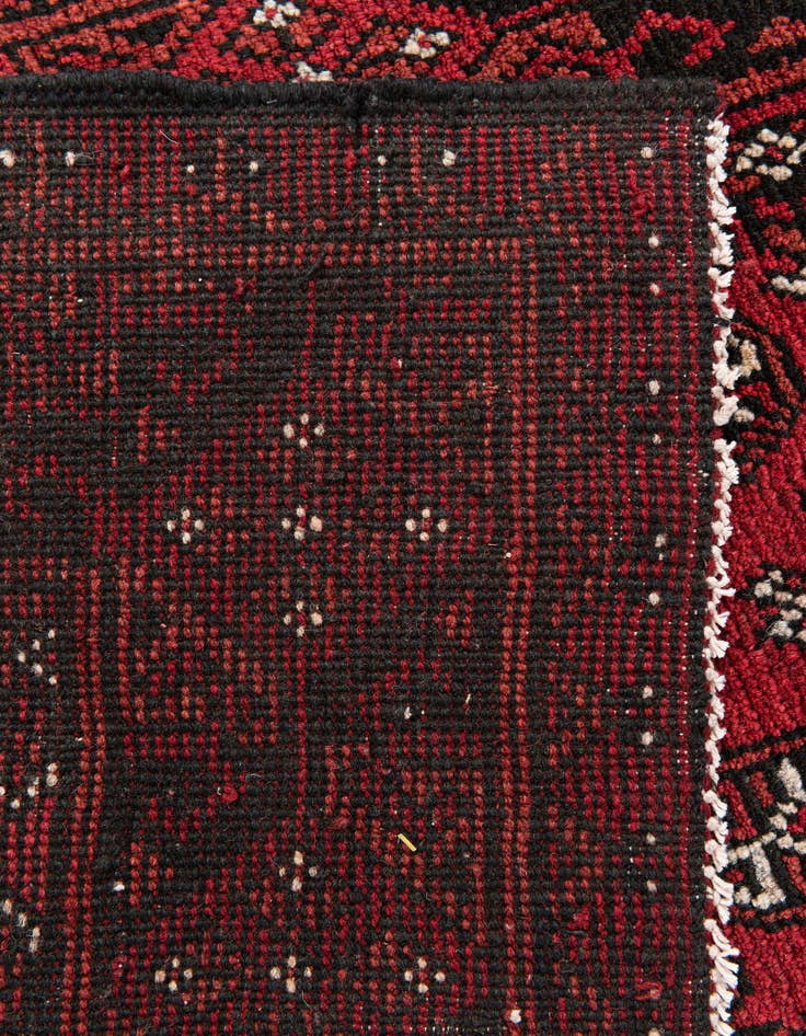 Detail image of 2' 7 x 15' 9  Hand Knotted Afghan Akhche Wool Runner Rug