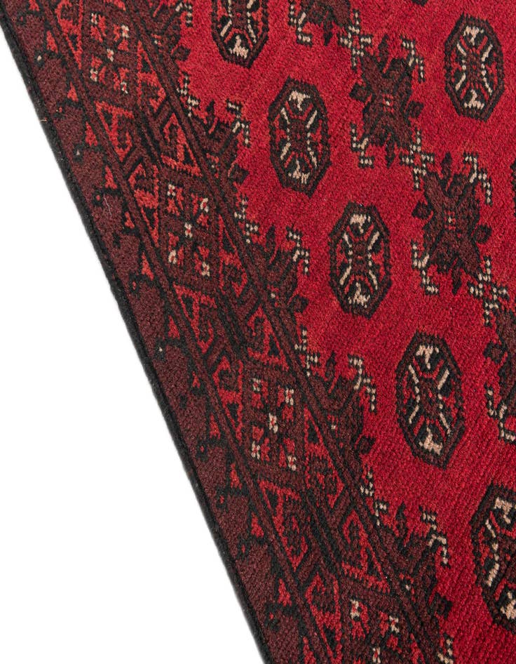 Detail image of 2' 8 x 15' 9  Hand Knotted Afghan Akhche Wool Runner Rug