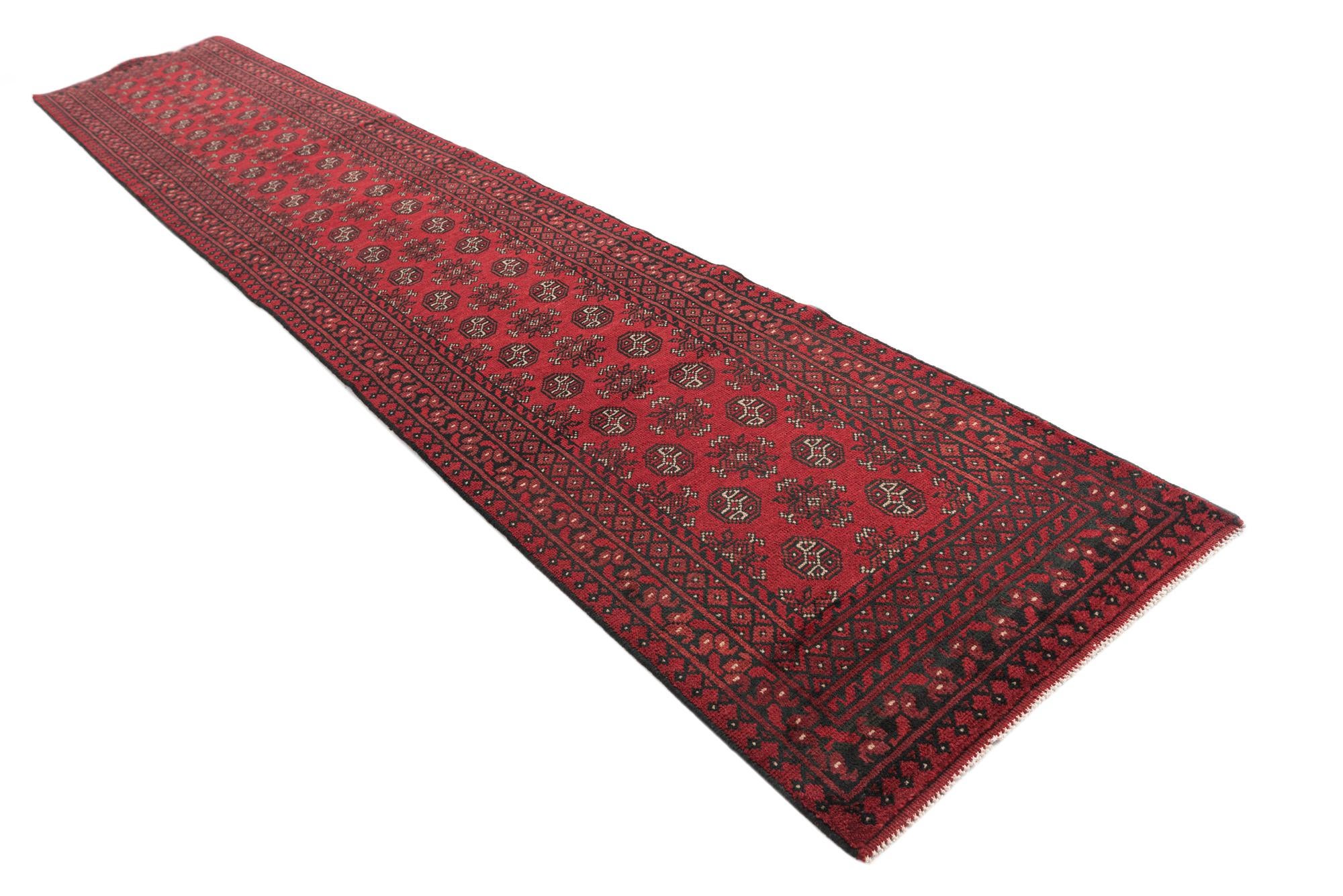 2' 9 x 15' 7 Hand Knotted Afghan Akhche Wool Runner Rug