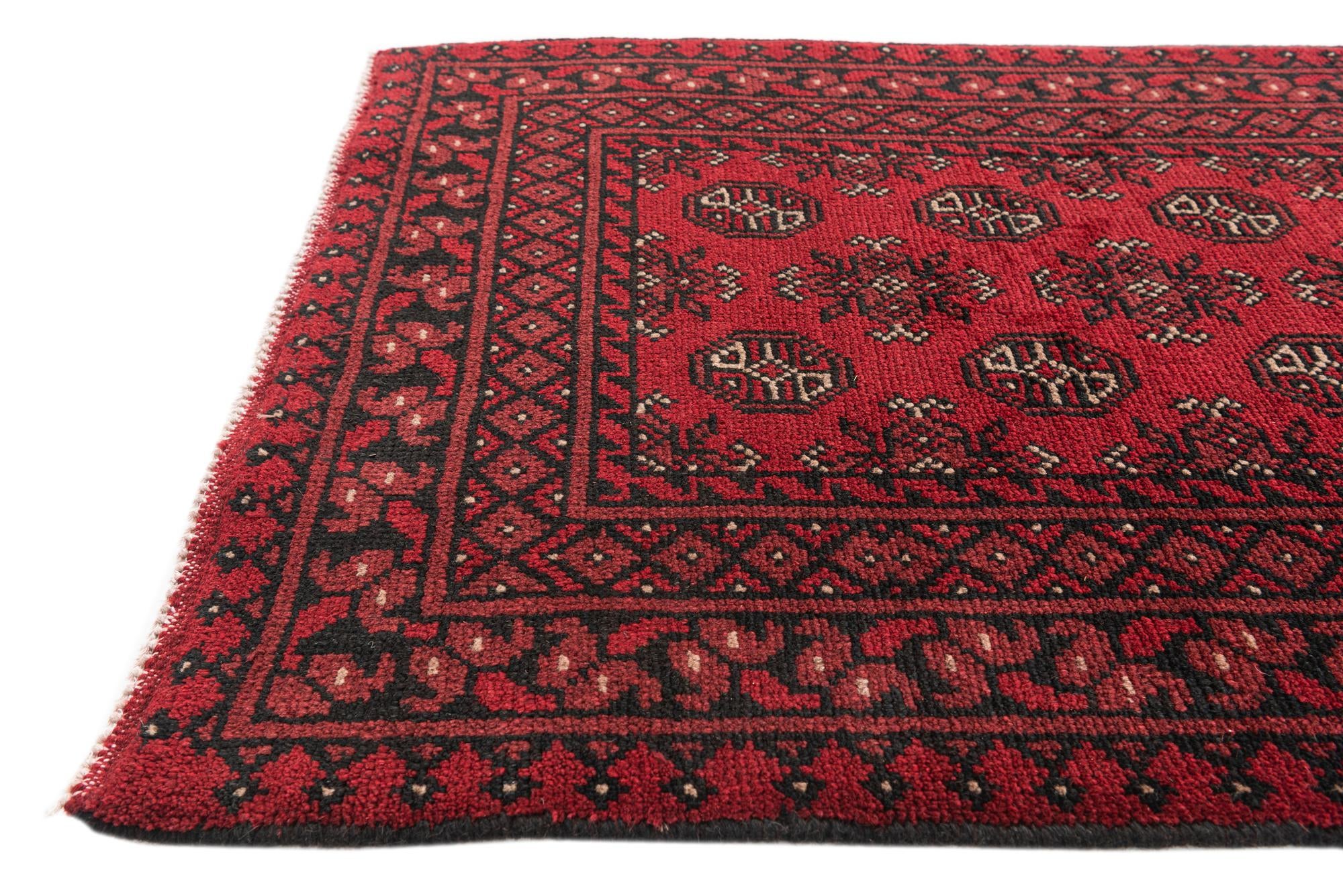 2' 9 x 15' 7 Hand Knotted Afghan Akhche Wool Runner Rug