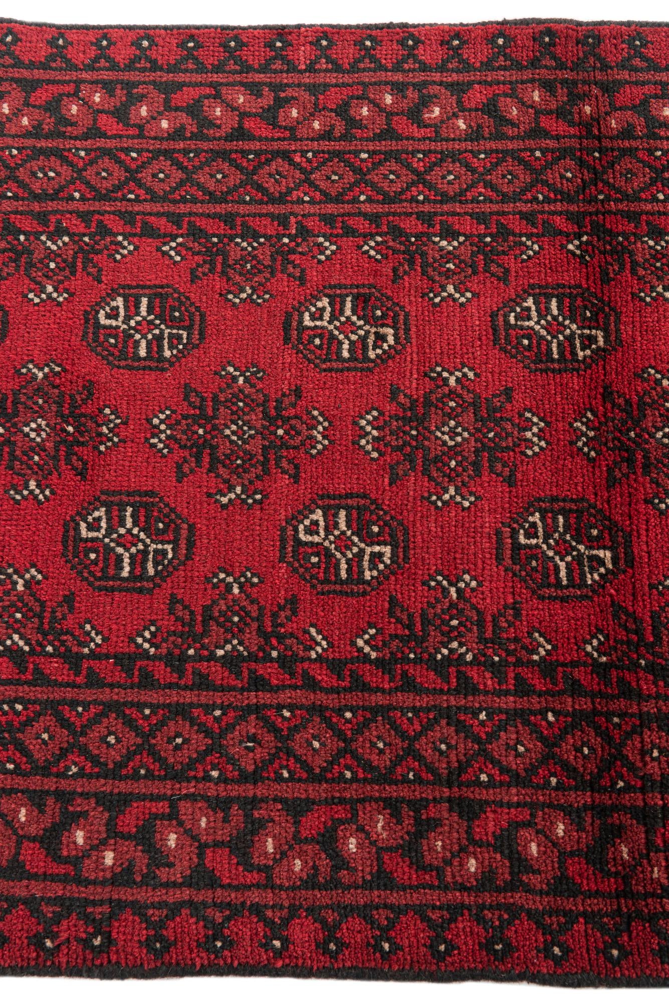 2' 9 x 15' 7 Hand Knotted Afghan Akhche Wool Runner Rug
