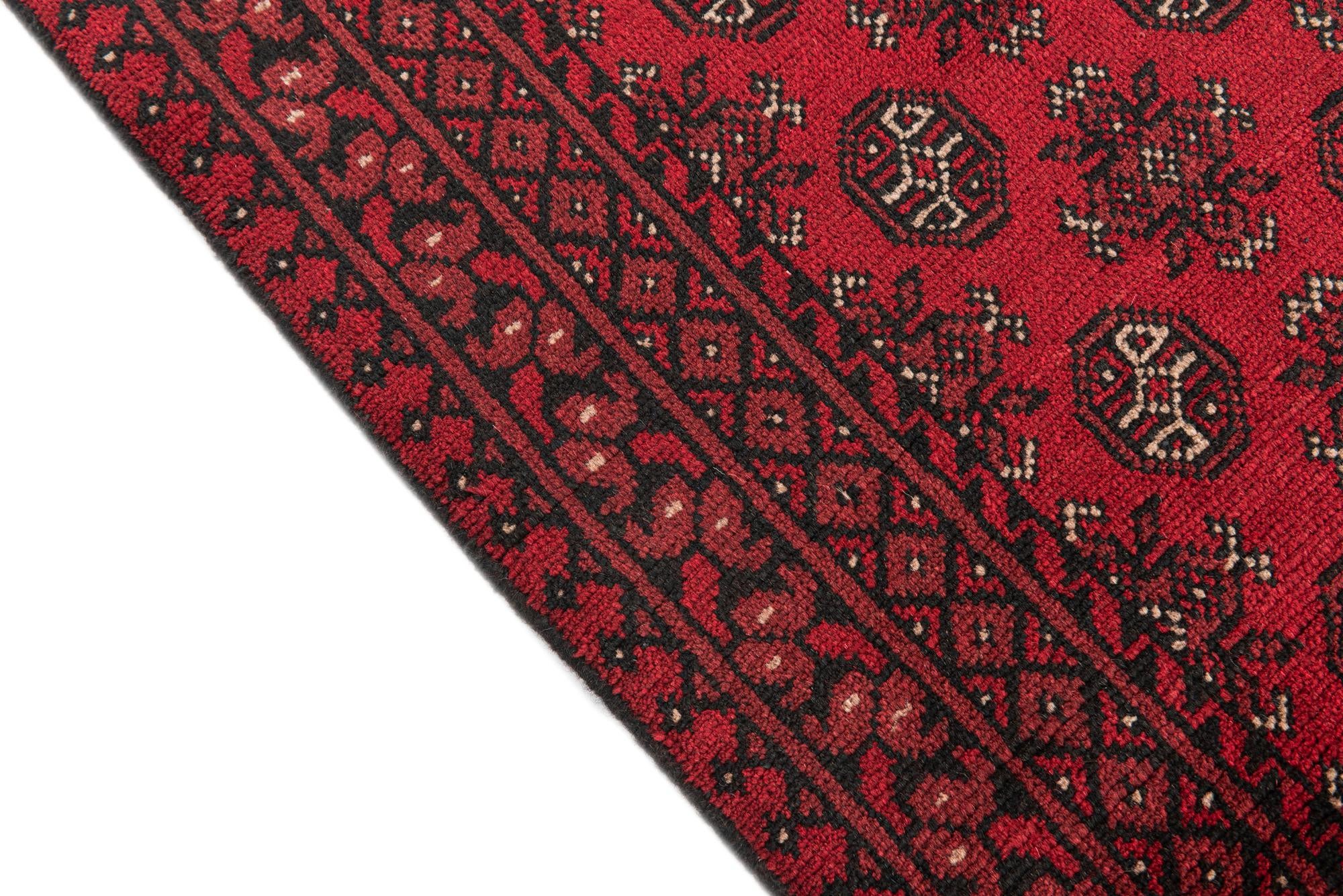 2' 9 x 15' 7 Hand Knotted Afghan Akhche Wool Runner Rug