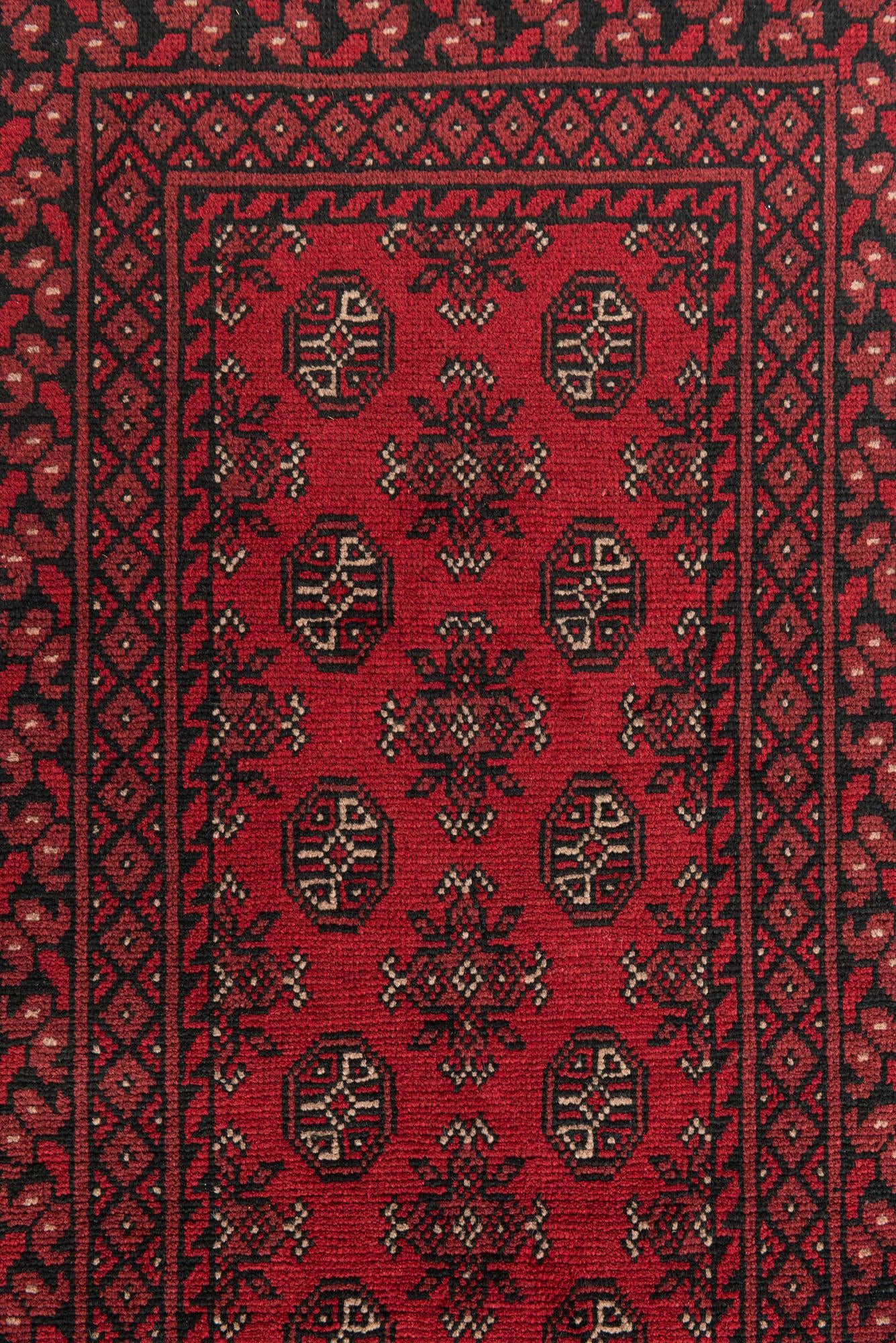2' 9 x 15' 7 Hand Knotted Afghan Akhche Wool Runner Rug