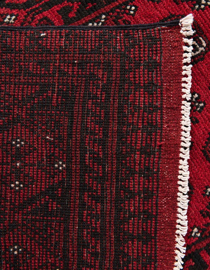 Detail image of 2' 7 x 18' 10 Hand Knotted Afghan Akhche Wool Runner Rug