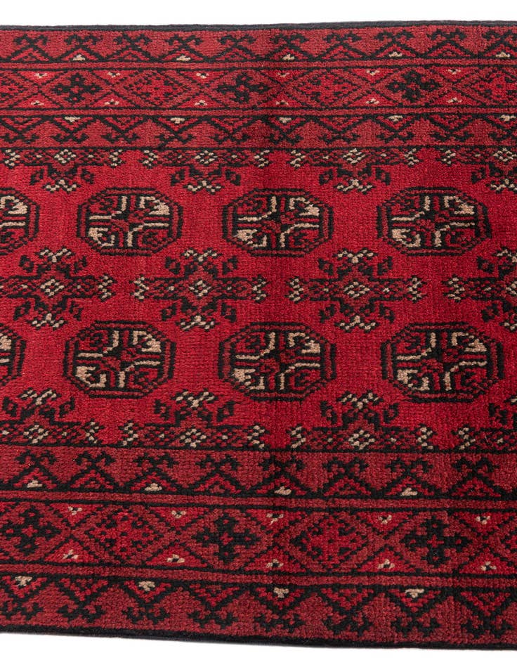 Detail image of 2' 7 x 19' 2  Hand Knotted Afghan Akhche Wool Runner Rug