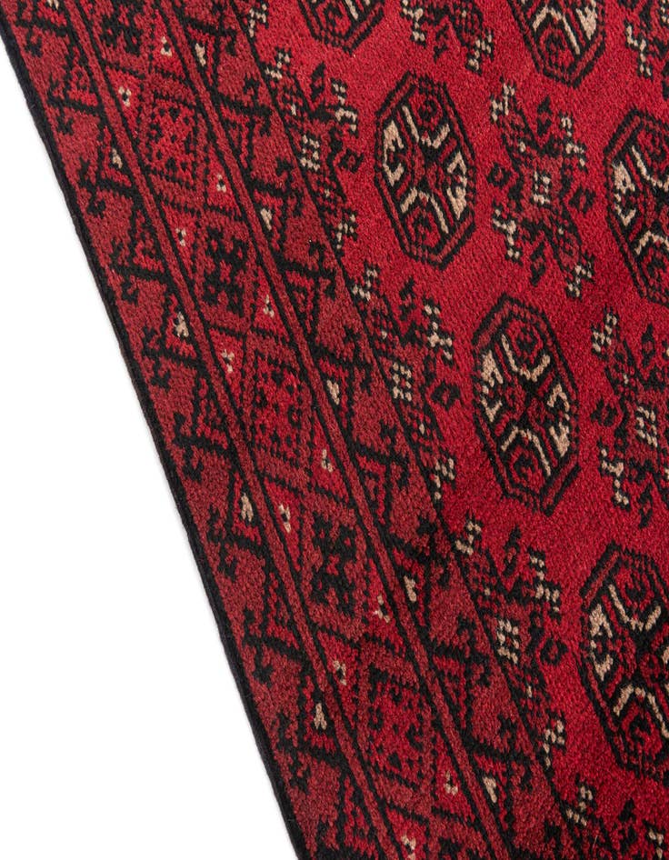 Detail image of 2' 7 x 19' 2  Hand Knotted Afghan Akhche Wool Runner Rug