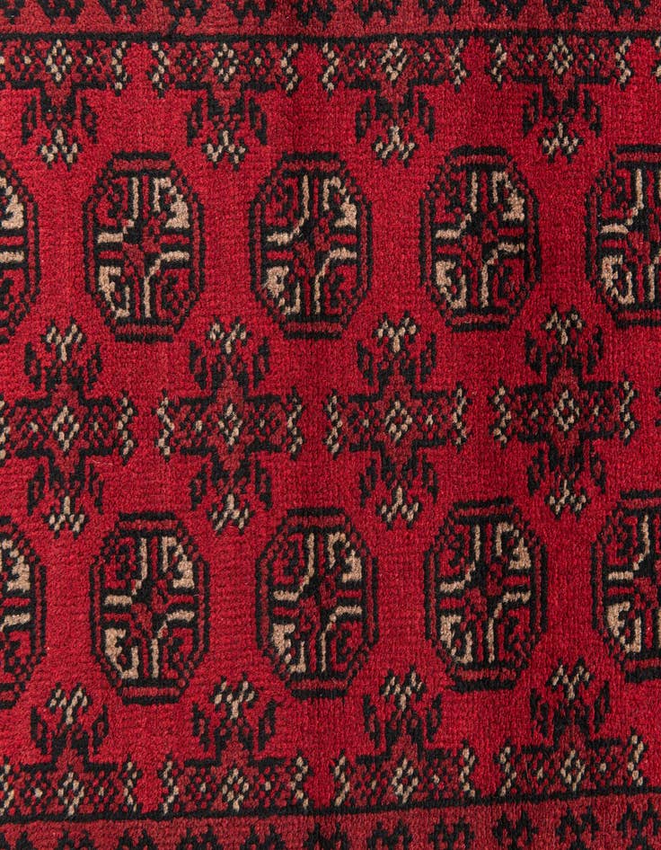 Detail image of 2' 7 x 19' 2  Hand Knotted Afghan Akhche Wool Runner Rug