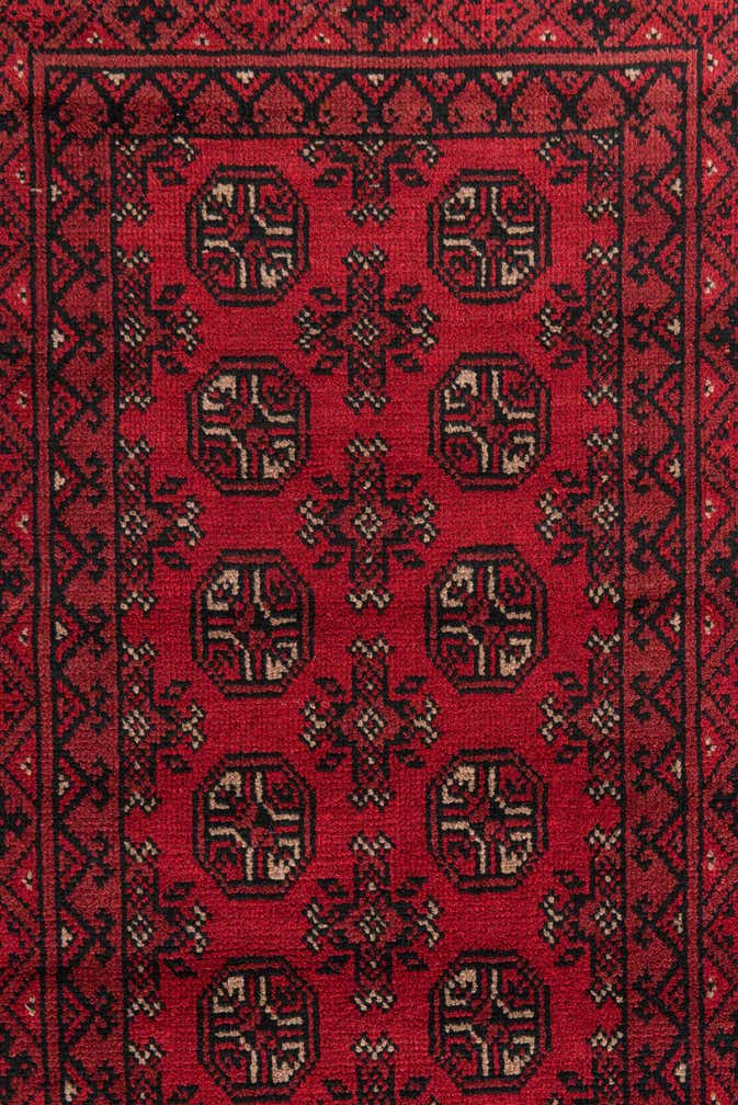 2' 7 x 19' 2 Hand Knotted Afghan Akhche Wool Runner Rug