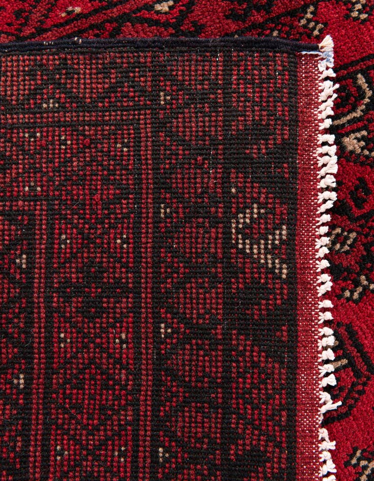 Detail image of 2' 7 x 19' 2  Hand Knotted Afghan Akhche Wool Runner Rug