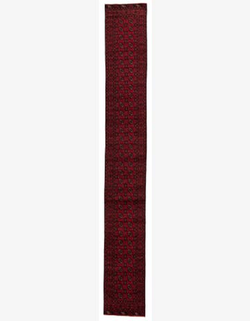 2' 7 x 19' 2 Hand Knotted Afghan Akhche Wool Runner Rug