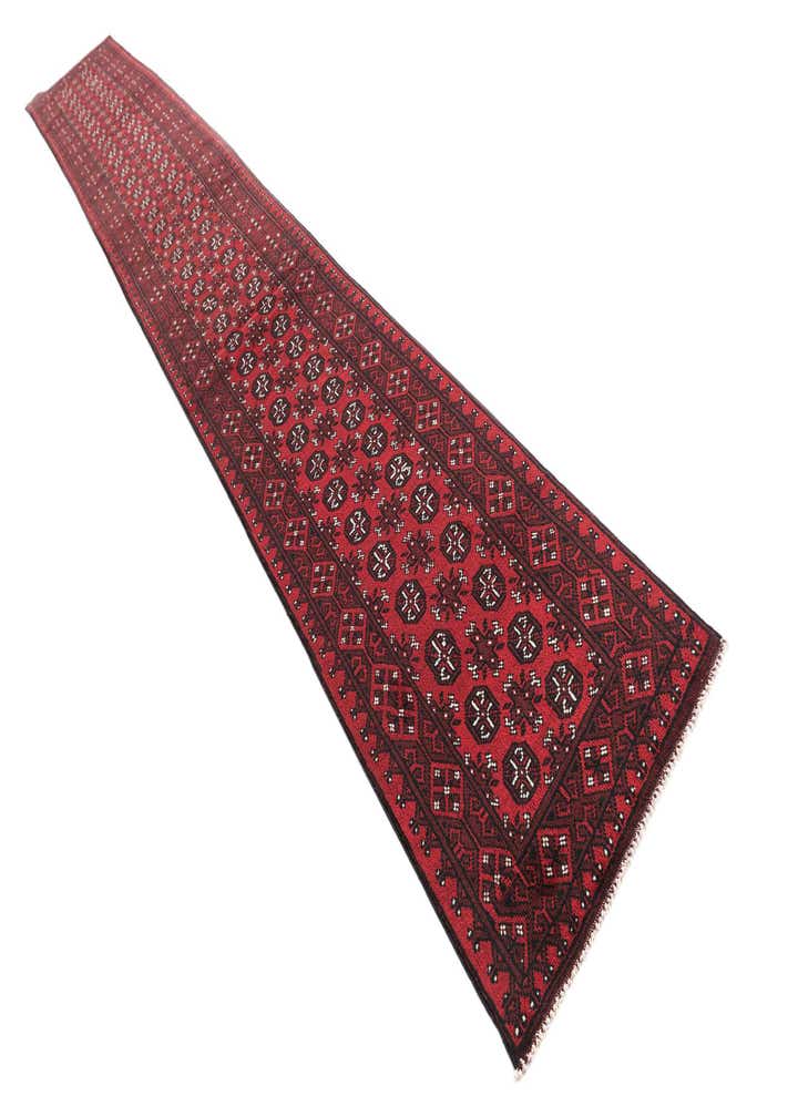 2' 6 x 18' 8 Hand Knotted Afghan Akhche Wool Runner Rug