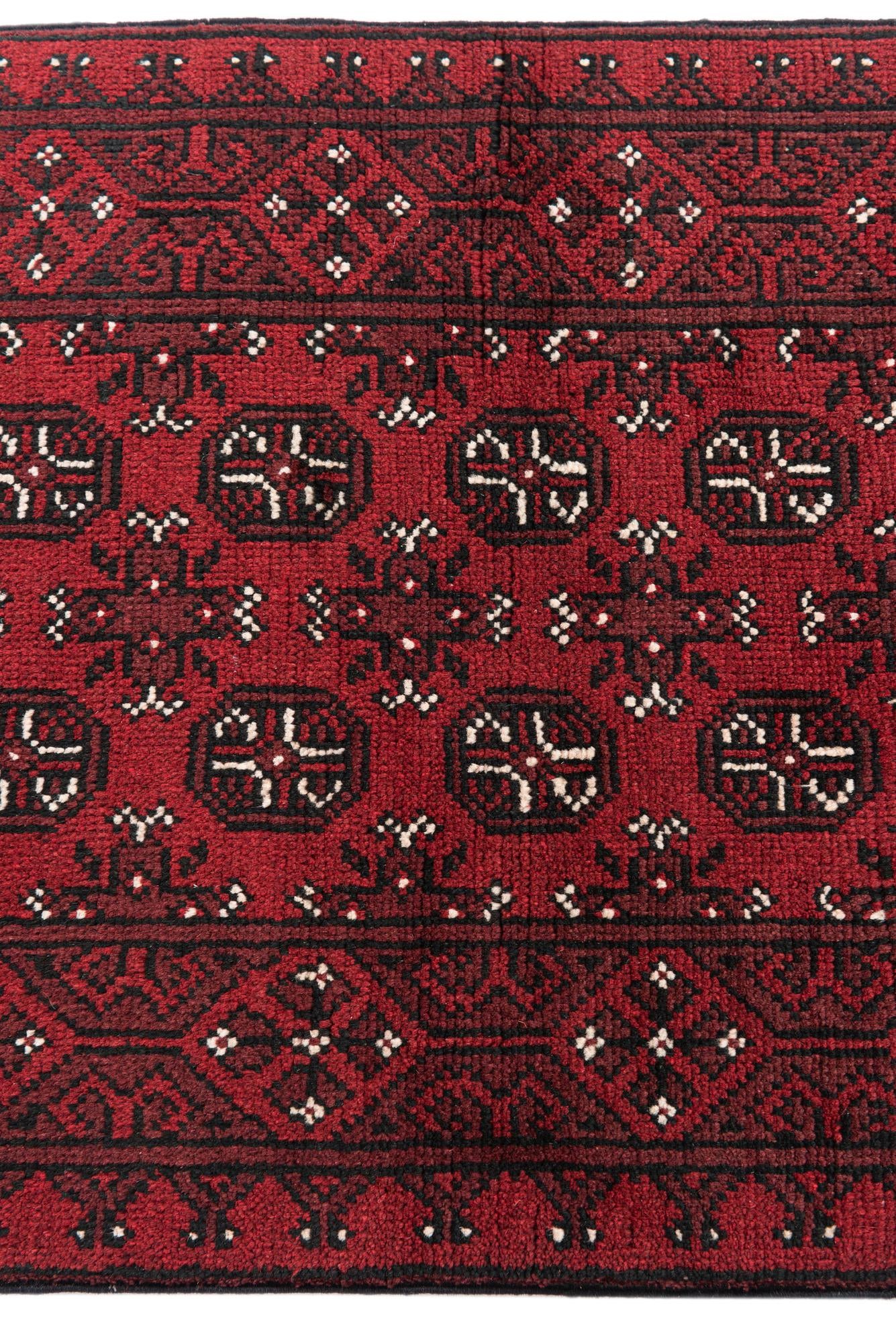 2' 6 x 18' 8 Hand Knotted Afghan Akhche Wool Runner Rug