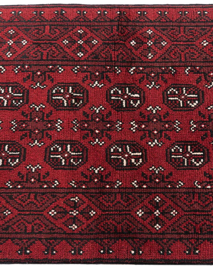 Detail image of 2' 6 x 18' 8  Hand Knotted Afghan Akhche Wool Runner Rug