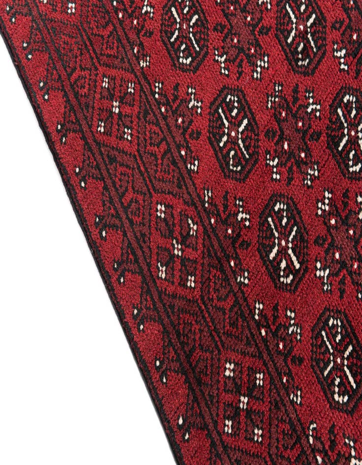 Detail image of 2' 6 x 18' 8  Hand Knotted Afghan Akhche Wool Runner Rug