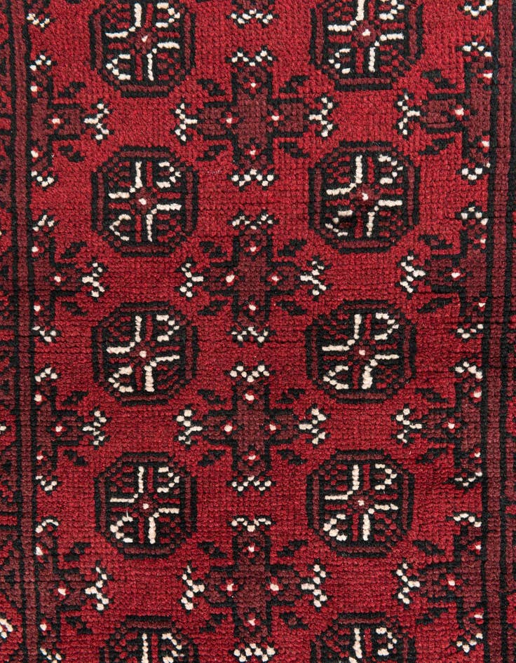 Detail image of 2' 6 x 18' 8  Hand Knotted Afghan Akhche Wool Runner Rug