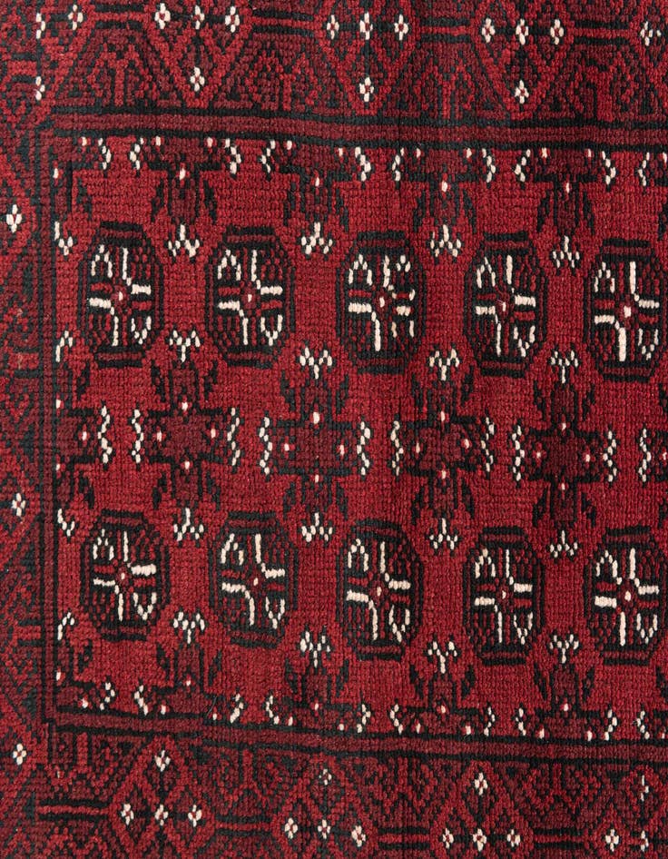Detail image of 2' 6 x 18' 8  Hand Knotted Afghan Akhche Wool Runner Rug
