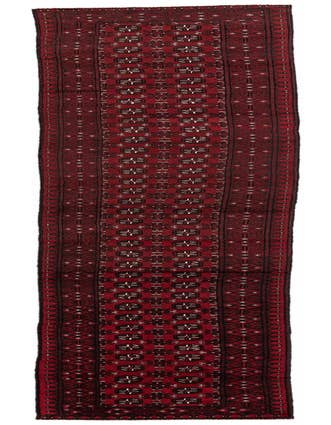 Detail image of 2' 6 x 18' 8 Hand Knotted Afghan Akhche Wool Runner Rug