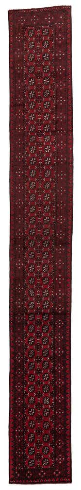 2' 6 x 18' 8 Hand Knotted Afghan Akhche Wool Runner Rug