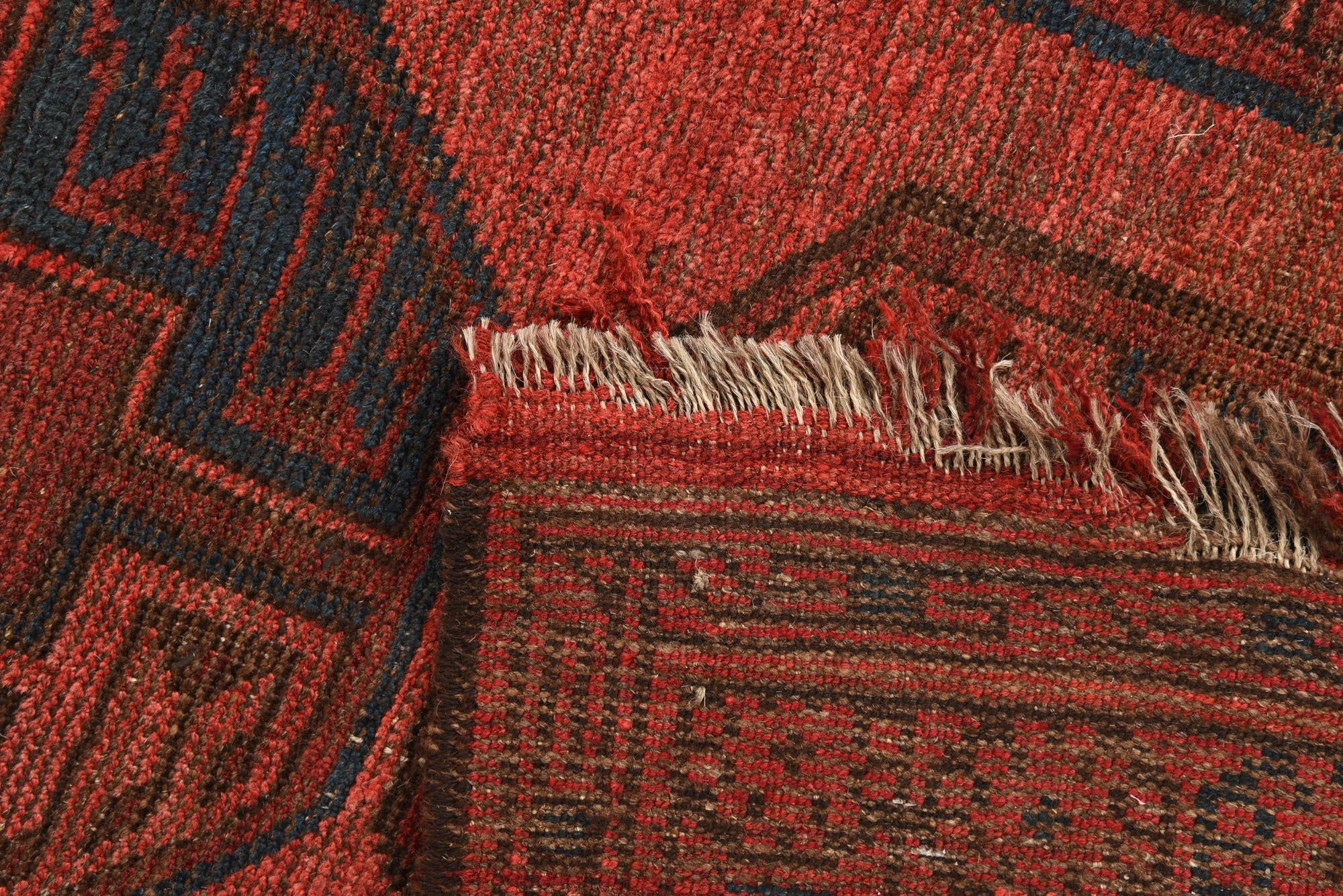 3' 8 x 7' 4 Hand Knotted Afghan Akhche Wool Runner Rug