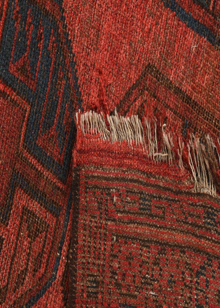 3' 8 x 7' 4 Hand Knotted Afghan Akhche Wool Runner Rug