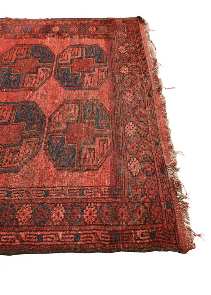 3' 8 x 7' 4 Hand Knotted Afghan Akhche Wool Runner Rug