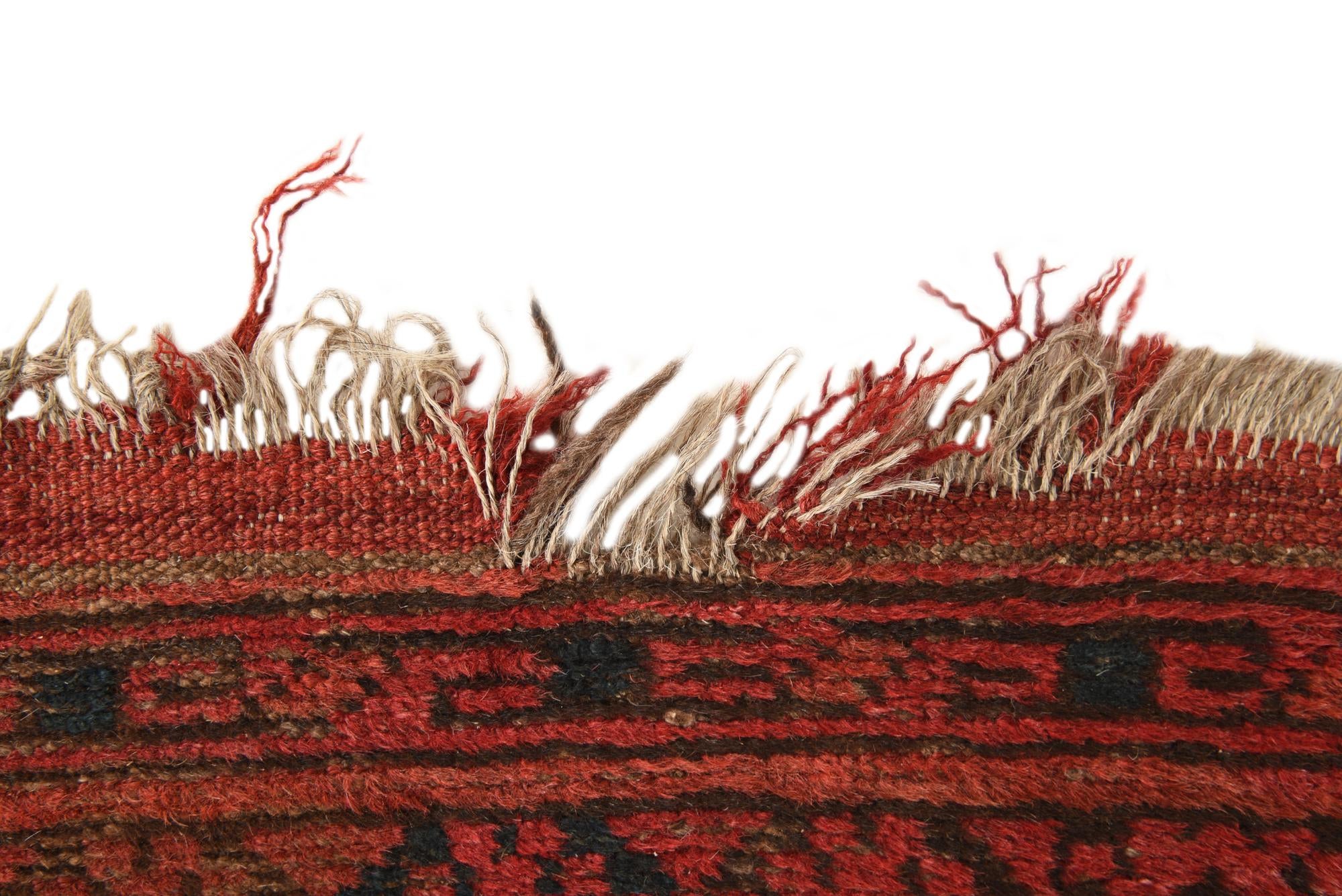 3' 8 x 7' 4 Hand Knotted Afghan Akhche Wool Runner Rug