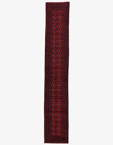 2' 8 x 15' 9 Hand Knotted Afghan Akhche Wool Runner Rug