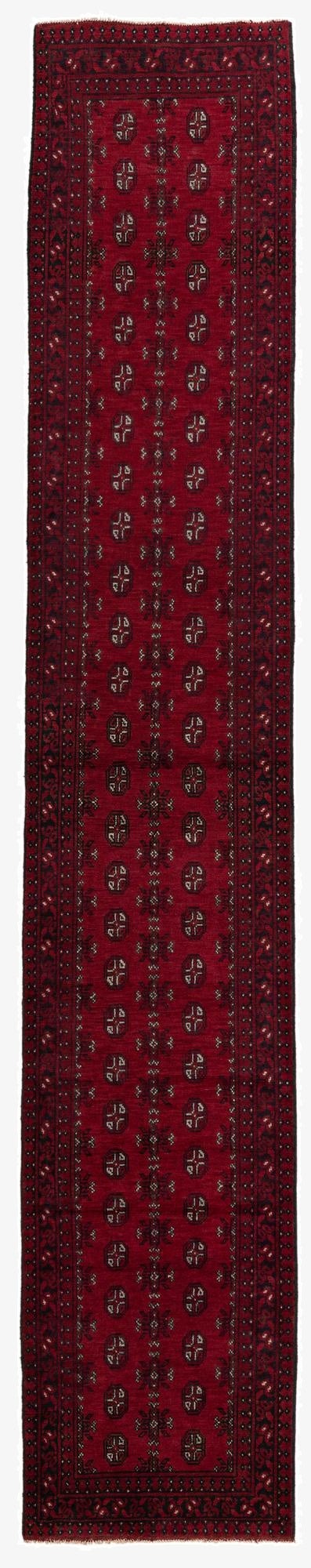 2' 8 x 16'  Hand Knotted Afghan Akhche Wool Runner Rug