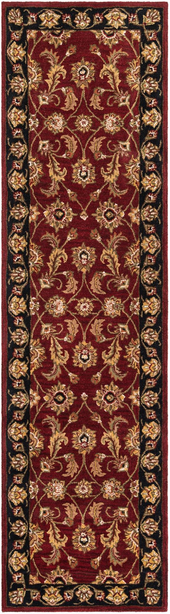 Burgundy Agra PastInv Wool Runner Rug