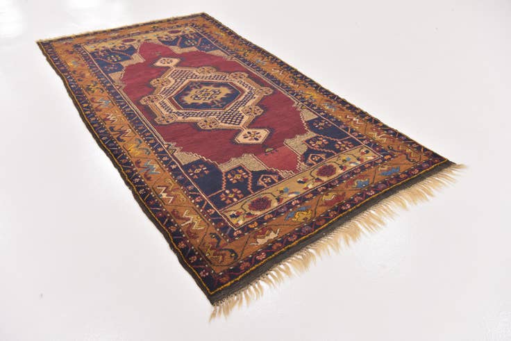 Detail image of 4' 3 x 8' Hand Knotted Anatolian Oriental Wool Runner Rug