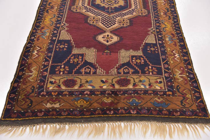Detail image of 4' 3 x 8' Hand Knotted Anatolian Oriental Wool Runner Rug