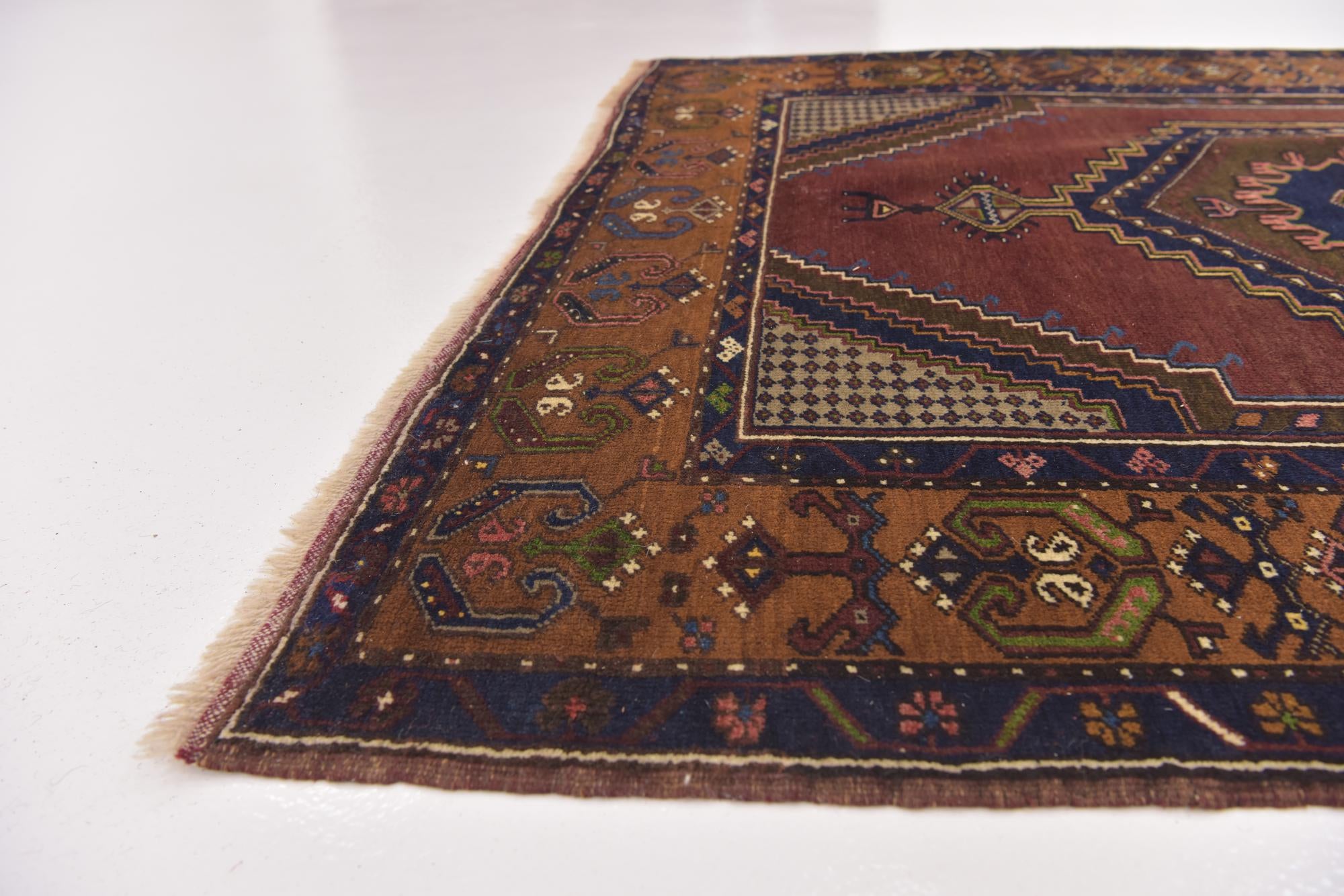 4' 2 x 9' 2 Hand Knotted Anatolian Wool Runner Rug