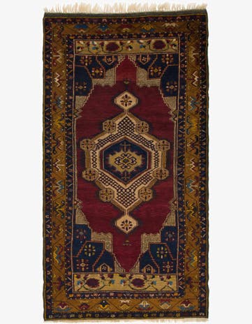 4' 3 x 8' Hand Knotted Anatolian Oriental Wool Runner Rug