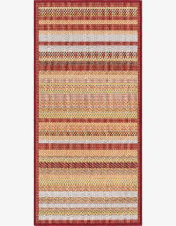 Burgundy Easy-Clean Baja Indoor / Outdoor Runner Rug