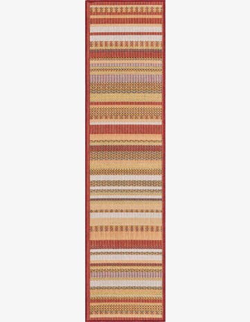 Burgundy Easy-Clean Baja Indoor / Outdoor Runner Rug