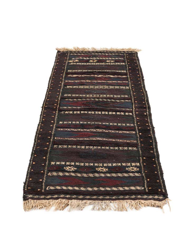 2' x 5' 8 Hand Knotted Balouch Oriental Wool Runner Rug