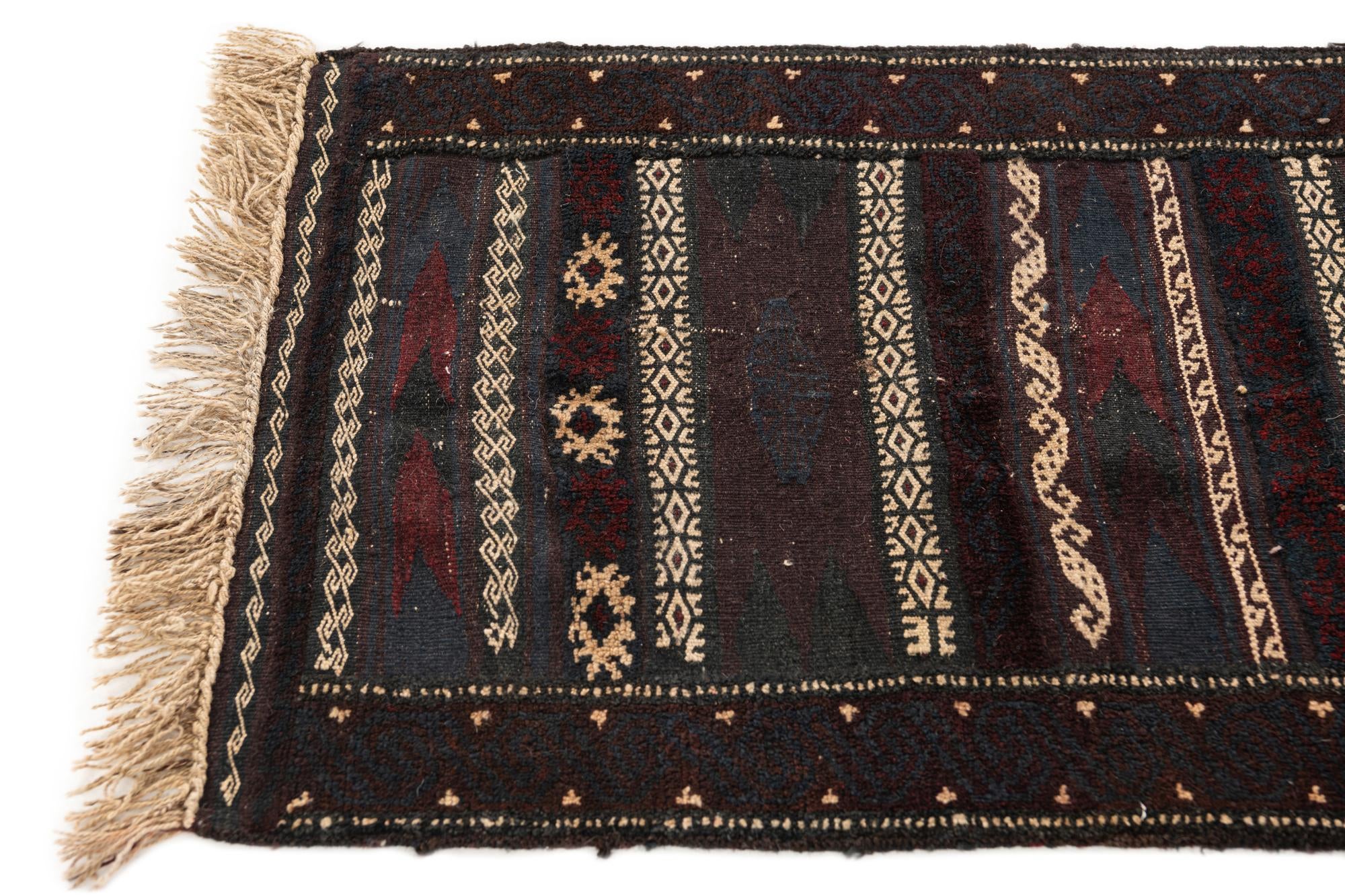 2' x 5' 8 Hand Knotted Balouch Oriental Wool Runner Rug