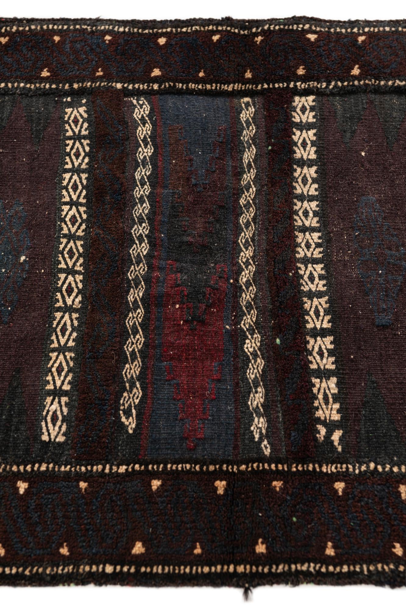 2' x 5' 8 Hand Knotted Balouch Oriental Wool Runner Rug