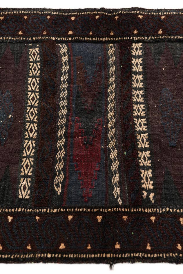 Detail image of 2' x 5' 8 Hand Knotted Balouch Oriental Wool Runner Rug