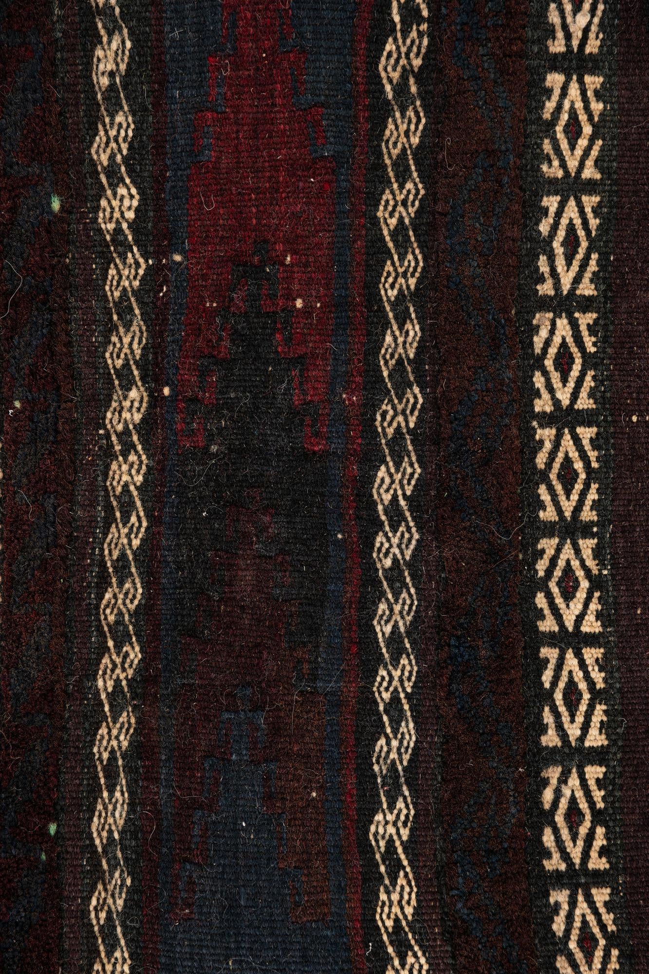2' x 5' 8 Hand Knotted Balouch Oriental Wool Runner Rug