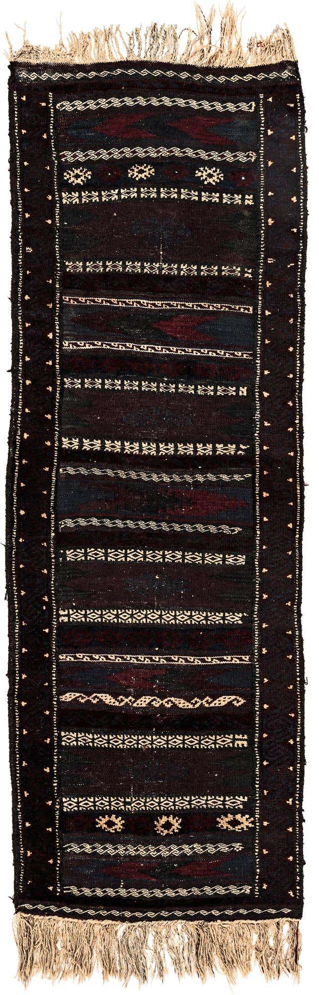 2' x 5' 8 Hand Knotted Balouch Oriental Wool Runner Rug