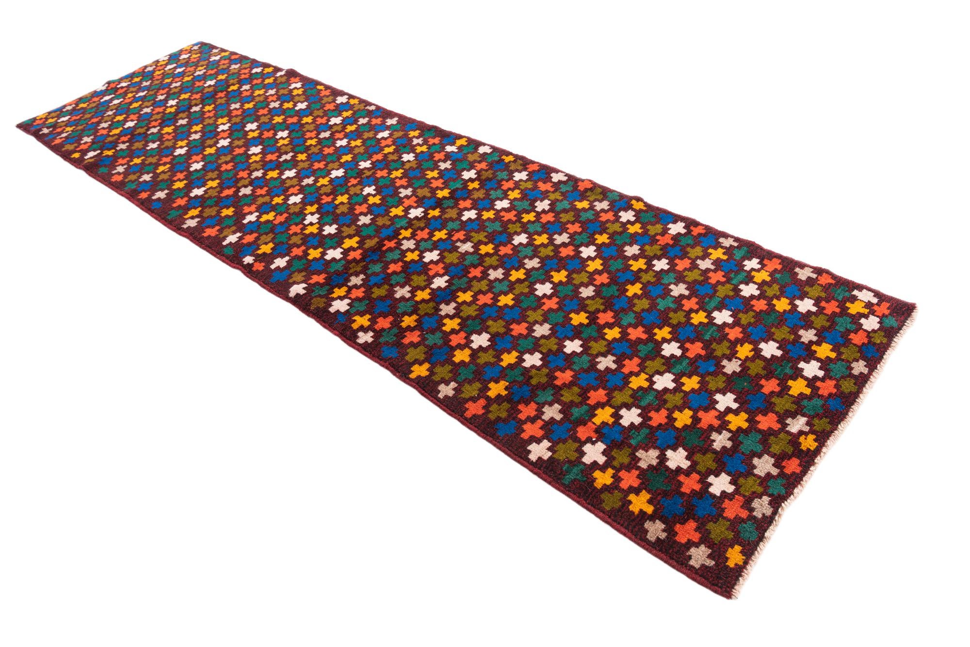 2' 10 x 9' 10 Hand Knotted Balouch Wool Runner Rug