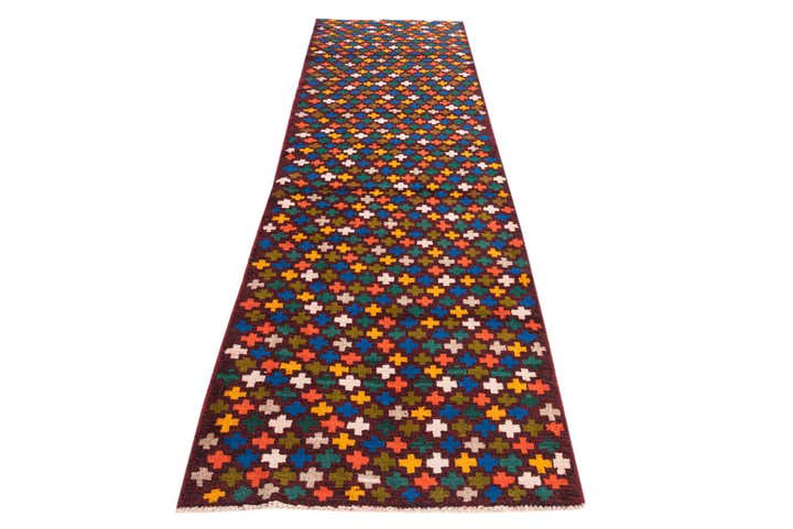 85cm x 300cm Handgeknüpft Balouch Wolle Läufer Teppich