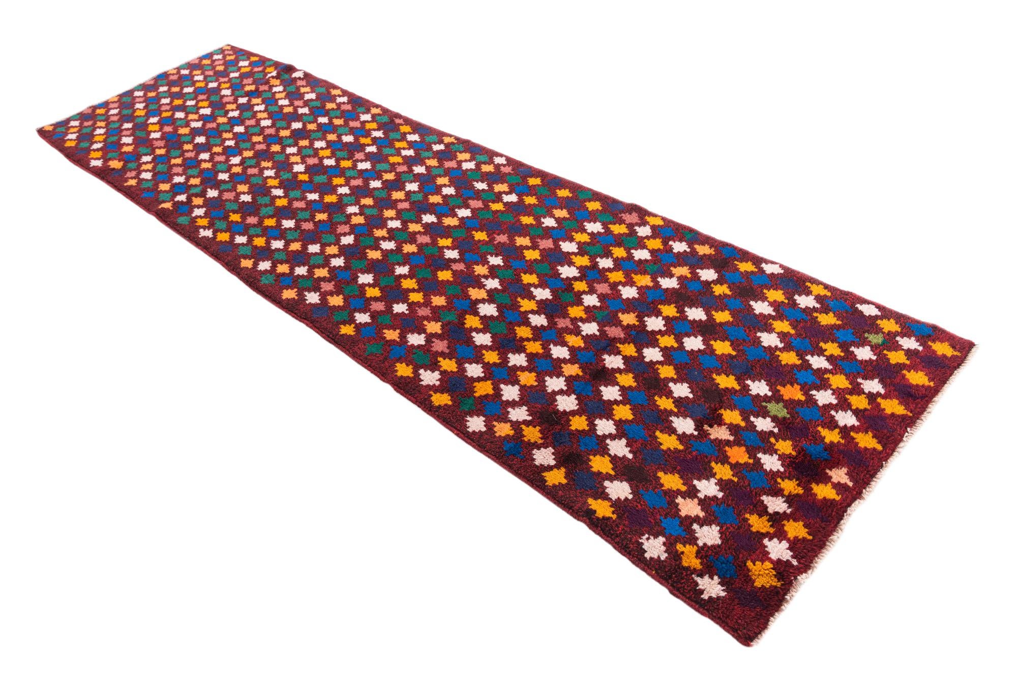 2' 9 x 9' 8 Hand Knotted Balouch Wool Runner Rug