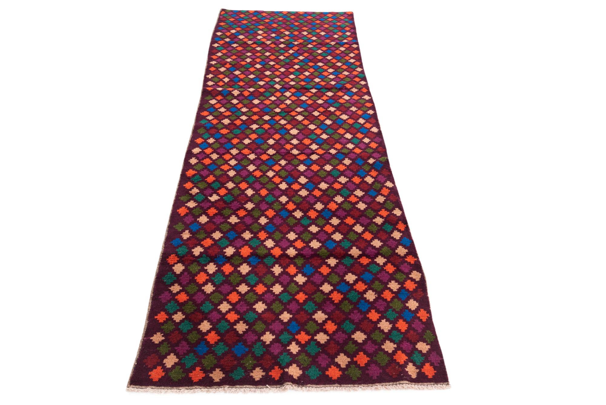 2' 9 x 9' 3 Hand Knotted Balouch Wool Runner Rug